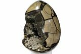 Septarian Dragon Egg Geode - Black Crystals #110881-4